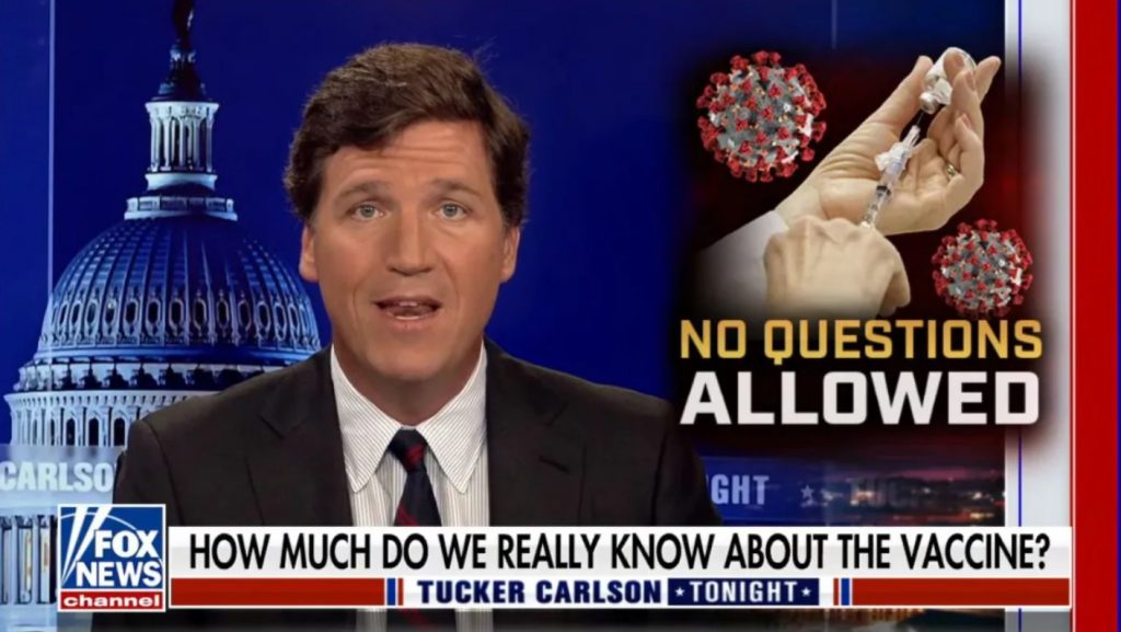 Tucker Carlson Tonight Features: No questions allowed when it comes to the COVID vaccine.